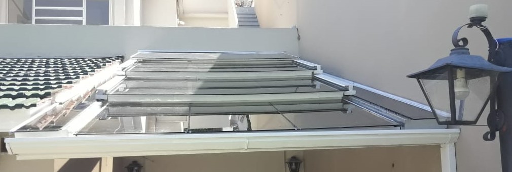 techo corredizo vidrio laminado en aluminio para patio
